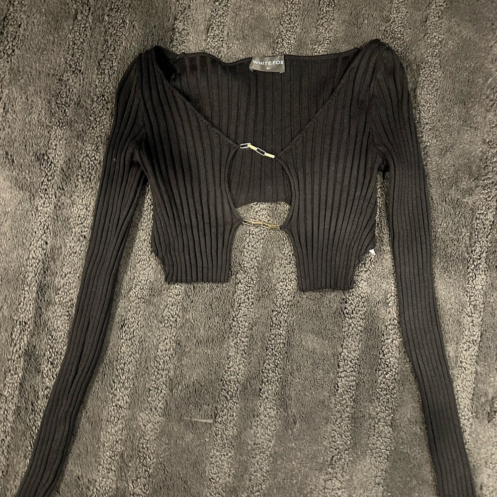 White Fox Got You For Life Long Sleeve Crop Top
